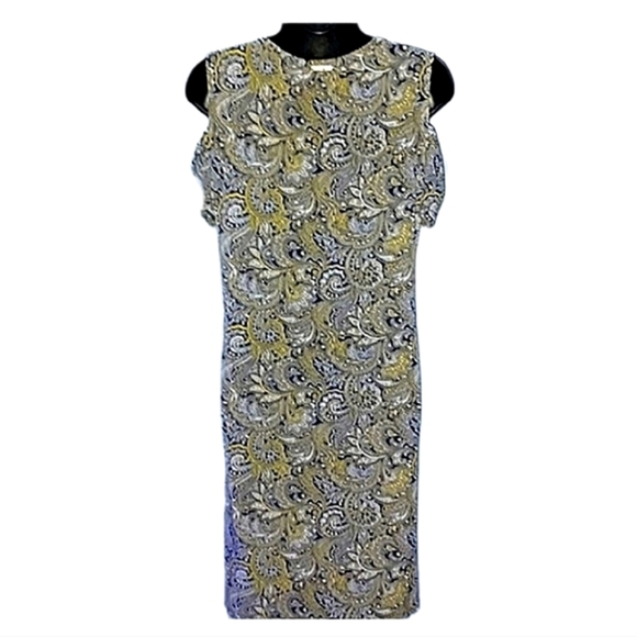 Michael Kors Navy Paisley Cold Shoulder Dress - Picture 4 of 5